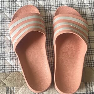 Adidas Women's Peach and Cream Slide Sandals